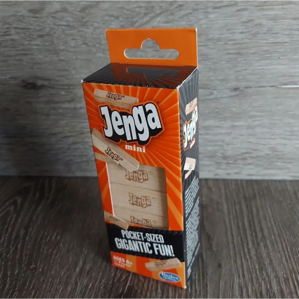 Jenga Mini Pocket Sized Game 18 Hardwood Blocks Hasbro Gaming New